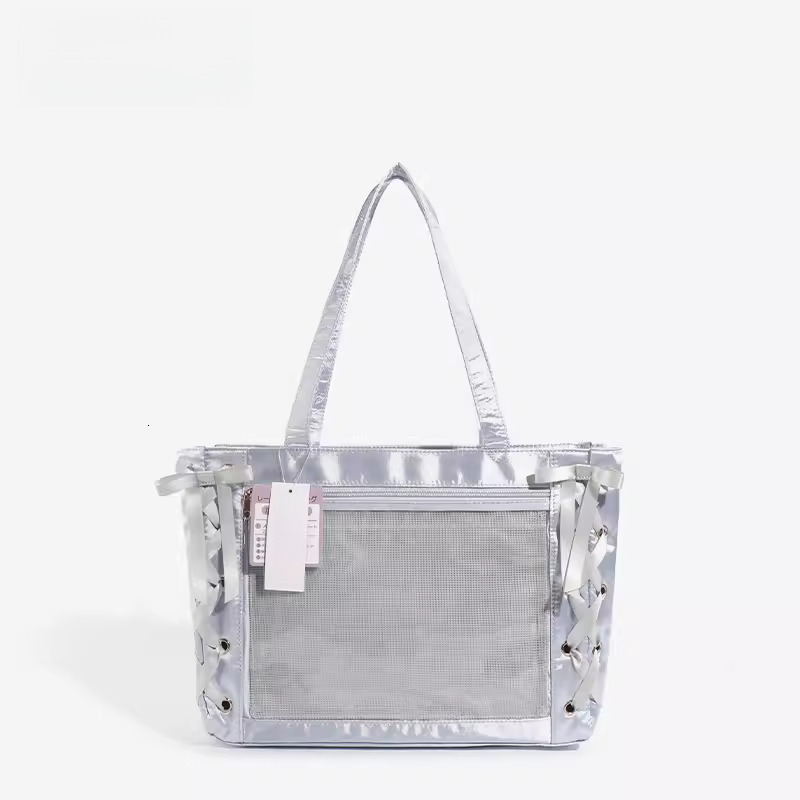 2025S Fashion Designer Japanese Wego Ribbon New Large Capacity Comic Pain Portable Tote Transparent Anime Women S Bag