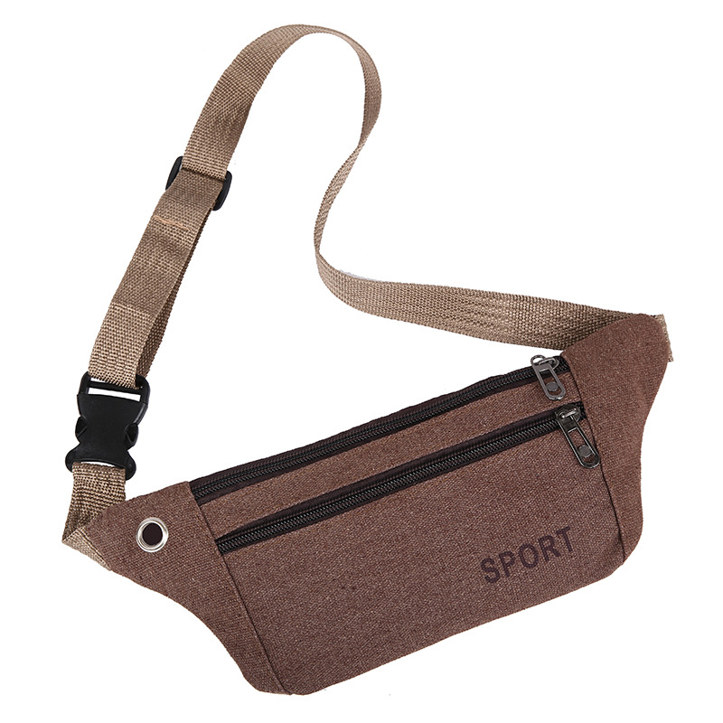 Men's waist pack canvas mobile phone crossbody bag Tools Mobile phone bag Sports cross Chest Bag Travel wallet 2025