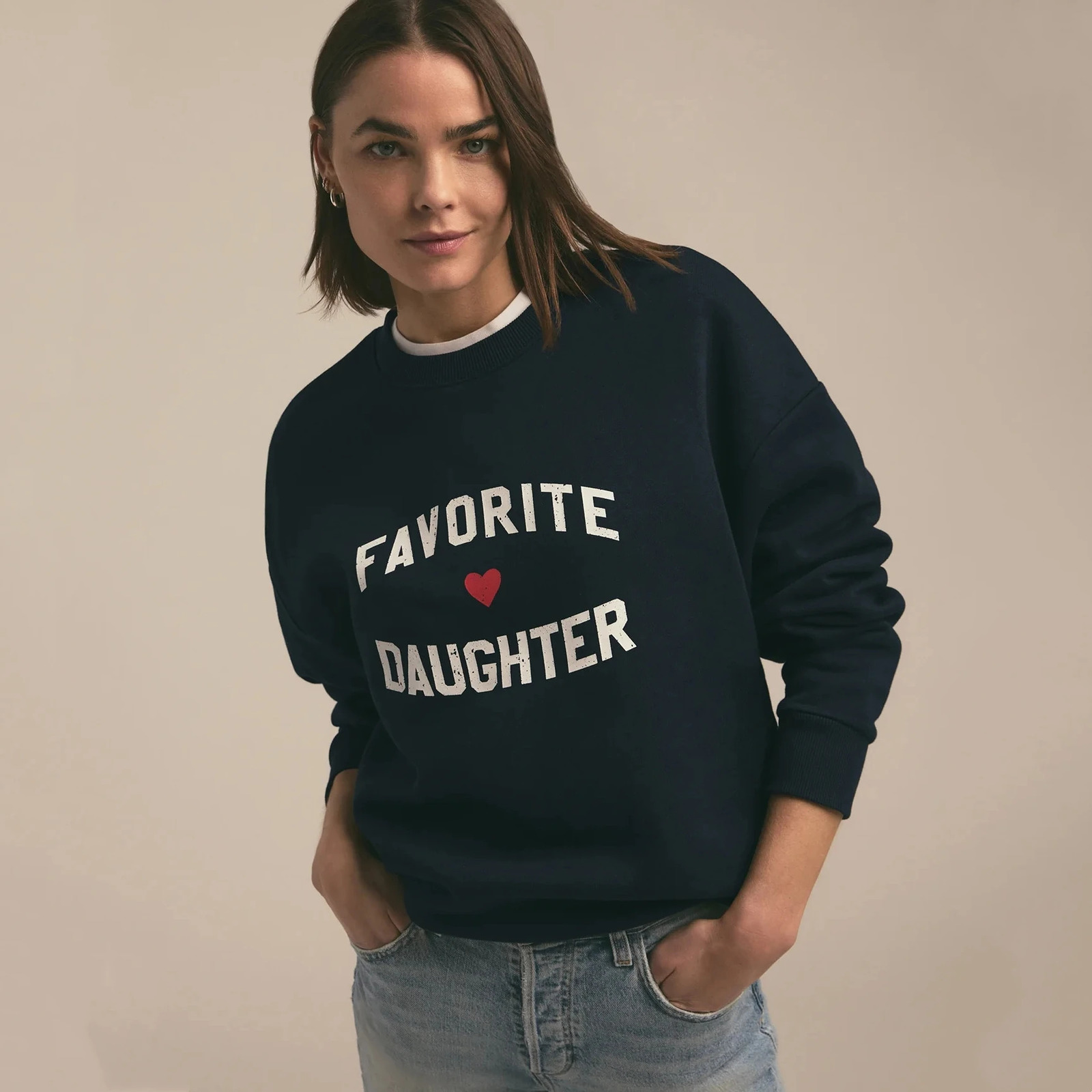 Favorite Daughter Label Classics 2025 Spring In Heart Sweatshirt For Women Top Long Sleeves Pullover Cotton Hoodie Clothing 250322