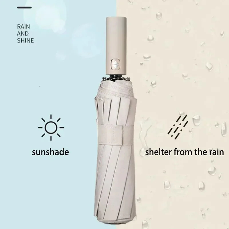 UPF50 Windproof Umbrella Women/Men Auto UV Protection Parasol - Heavy Duty Compact Travel Business Wind-Resistant Sun Umbrellas 250322