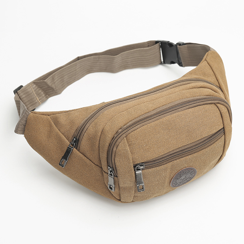 Men's waist pack canvas mobile phone crossbody bag Tools Mobile phone bag Sports cross Chest Bag Travel wallet 2025