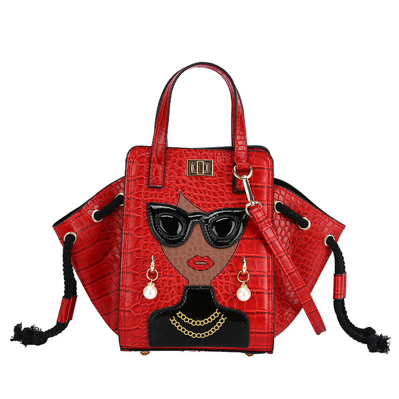 2025S Fashion Designer Internet Celebrity Personality Small Fashion Glasses Beauty Trend Stone Pattern Hip Hop Handheld Crossbody Bucket Bag