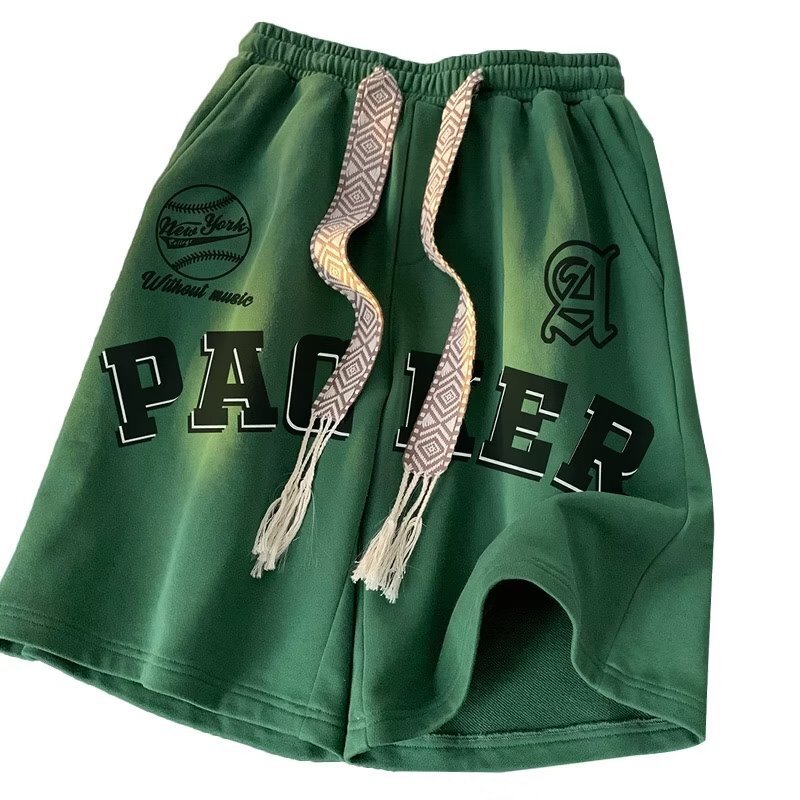 2025S Fashion Designer Extremely Trendy Brand Shorts For Men In Summer New Drawstring Jacquard Gothic Letter Printed Loose Casual Unisex Five Quarter 