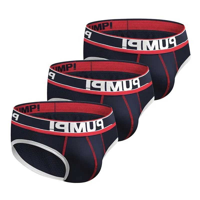 3pcs/lot Hollow Breathable Mens Slip Bikini Jockstrap Briefs Mens Panties Sexy Gay Men Underwear Sissy Sexy Men Brief UnderpantsT250322