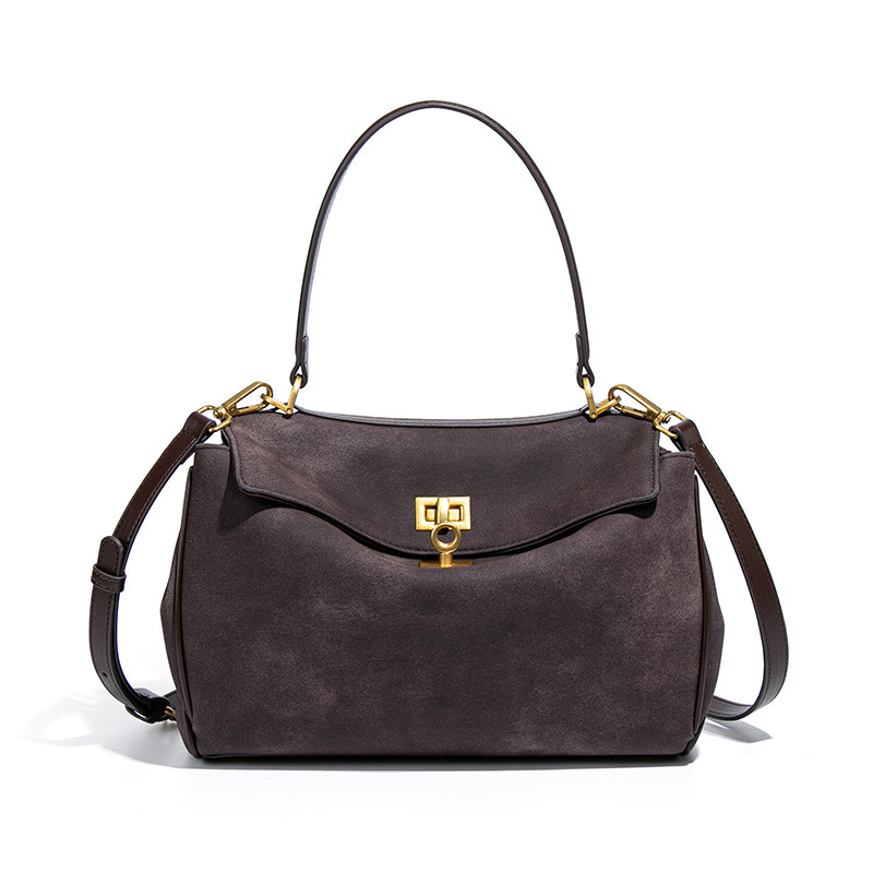 2025S Fashion Designer Autumn And Winter Suede Tote For Women Large Capacity Hand Held Armpit Bag High End Feel Frosted Versatile Kelly Bag