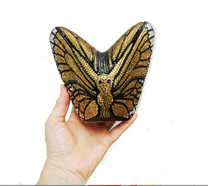 Ladies Butterfly Diamond Christmas Gift Clutch Wallet Metal Evening Bag Dinner Party Handbag and Bridal Crystal 250317