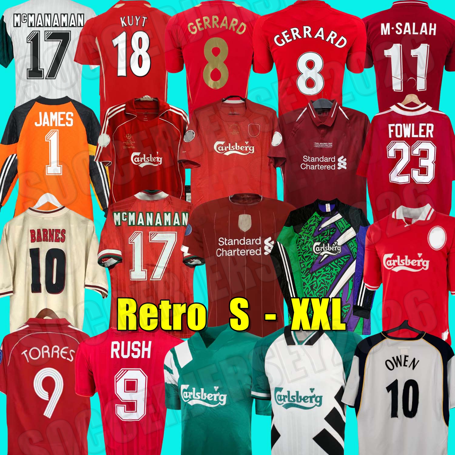 04 05 Retro Soccer Jersey Gerrard 1982 FOWLER DALGLISH Football Shirts TORRES 1989 Maillot 06 07 Barnes 08 09 Rush 97 95 96 93 McMANAMAN 85 2010 2011 