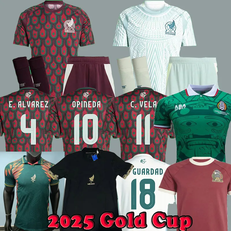 24 25 26 jerseys copa Mexico 1985 Retro Kit football shirt red white soccer shirts CHICHARITO LOZANO 2024 2025 2026 Gold Men and kids sets uniform 199