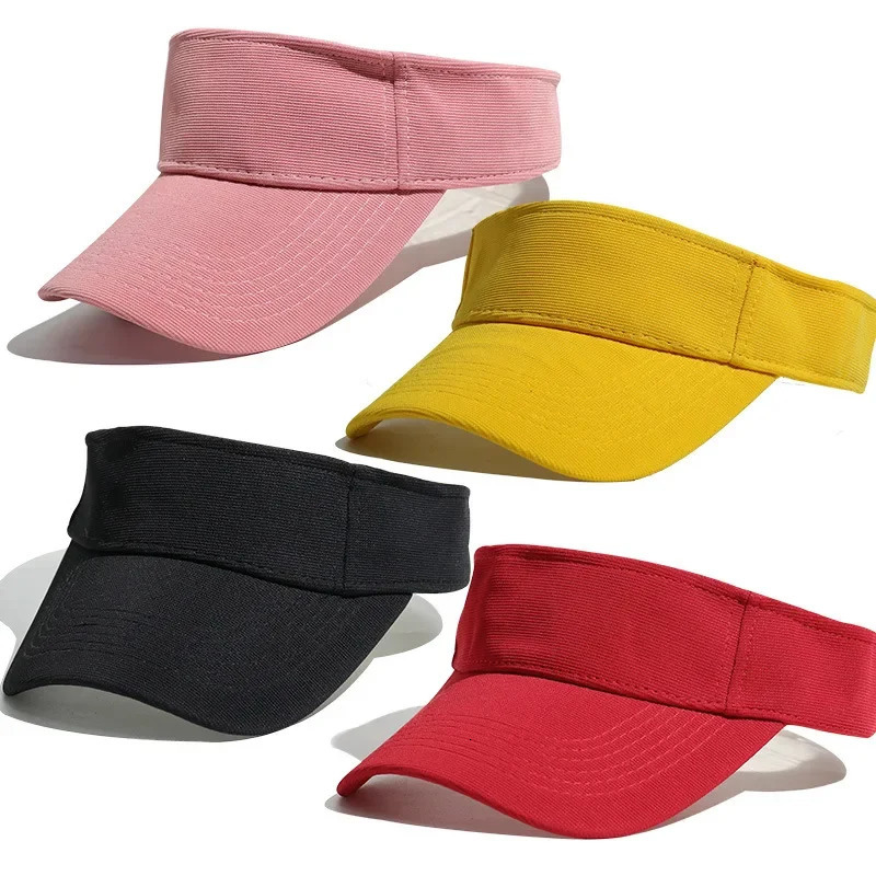 Summer mens adjustable sun visor red black pink UV protection top solid sport tennis golf running sun hat 250319