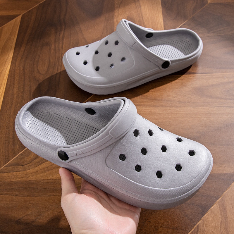 Summer fashion wear men and women EVA swimming baotou beach beach garden shoes drift breathable slippers a line Baotou shoes