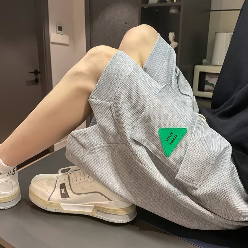 2025S Fashion Designer Ins Versatile Loose Straight Workwear Five Inch Casual Pants Trendy Men