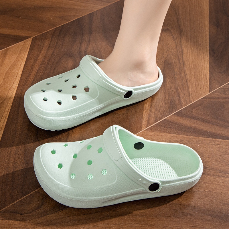 Summer fashion wear men and women EVA swimming baotou beach beach garden shoes drift breathable slippers a line Baotou shoes