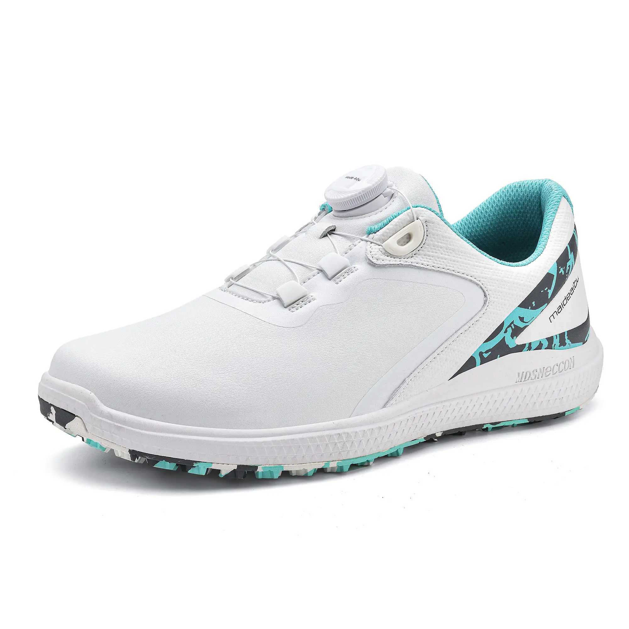 Golf shoes mens waterproof golf sports shoes lace seamless golf sports shoes business outdoor breathable leather golf shoes Y250322