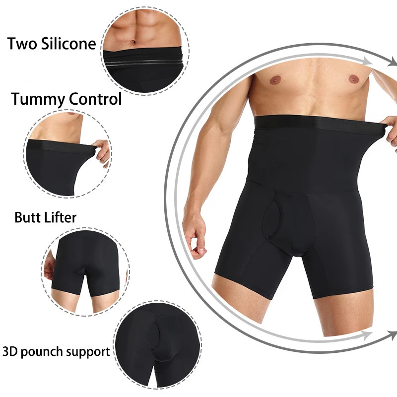 Men Tummy Control Shorts Body Shaper Compression High Waist Trainer Belly Tummy Control Slimming Shapewear Boxer Underwear Fajas 250409