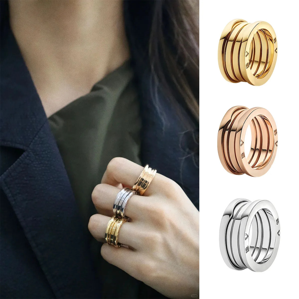 Fashionable and simple 925 silver couple ring high quality and exquisite temperament jewelry 250319