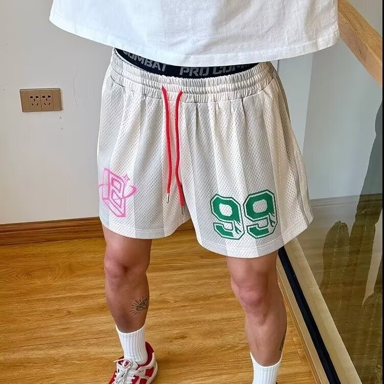 2025S Fashion Designer American High Street Personalized Men S Summer Trendy Brand Loose Casual Basketball Training Quick Drying Breathable Sports Sho