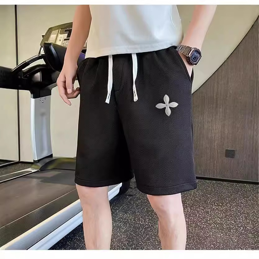 2025S Fashion Designer Light Mature Style Summer White Embroidered Shorts Men S Trendy Brand Five Quarter Loose Sports Casual Mid Length Pants