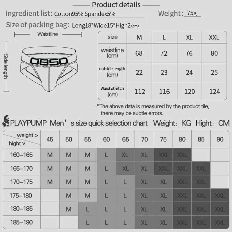 1/2/3 PCS Men Underwear Breathable Threaded Cotton Sexy Gay Men Briefs Hip Lifting Low Waist Sexy Underwear Full Hip CoverageT250322