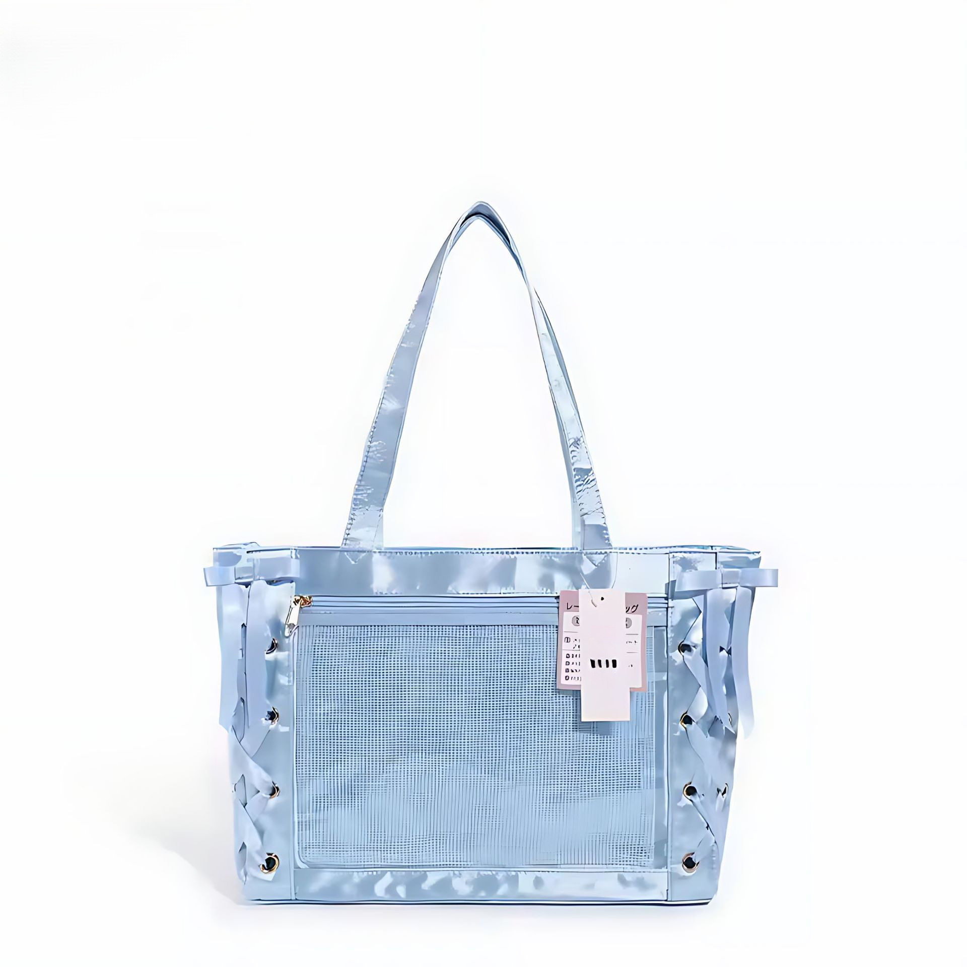 2025S Fashion Designer Japanese Wego Ribbon New Large Capacity Comic Pain Portable Tote Transparent Anime Women S Bag