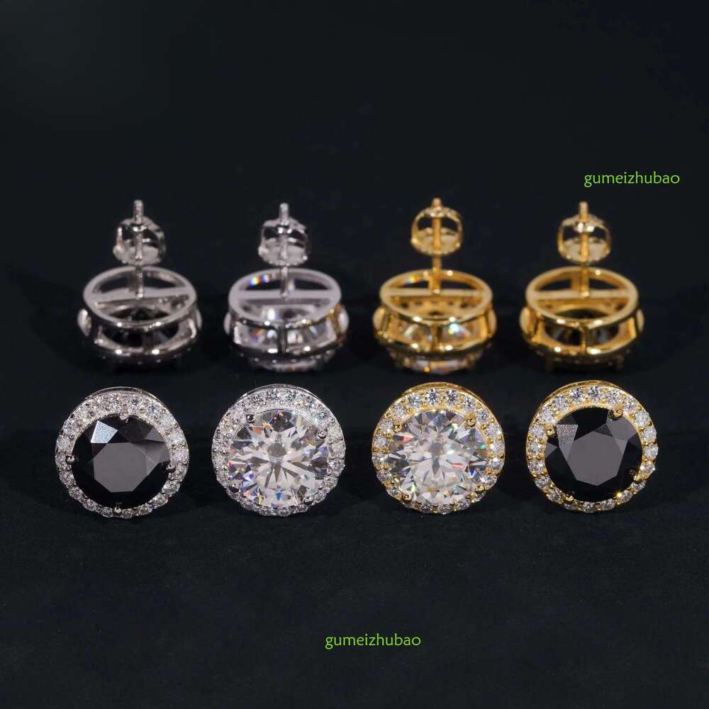 Sterg VVS Moissanite Gold Sier Black White Stud Earring Dazzg and sparkg Jewelry Unisex