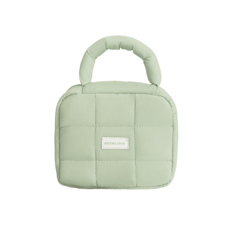 New puff square storage bag Macaron color girl soft hand makeup bag large capacity waterproof bag 2025
