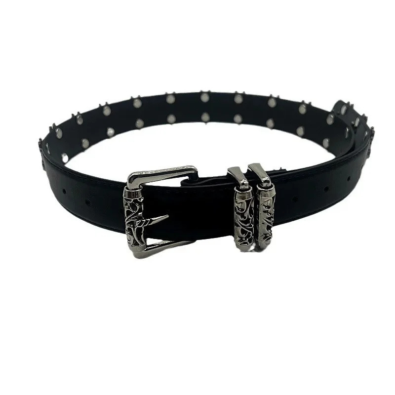 Fashion Retro Carved Needle Buckle Belt for Men Jeans Decorative Belt Accessories Goth Denim Belt 250322