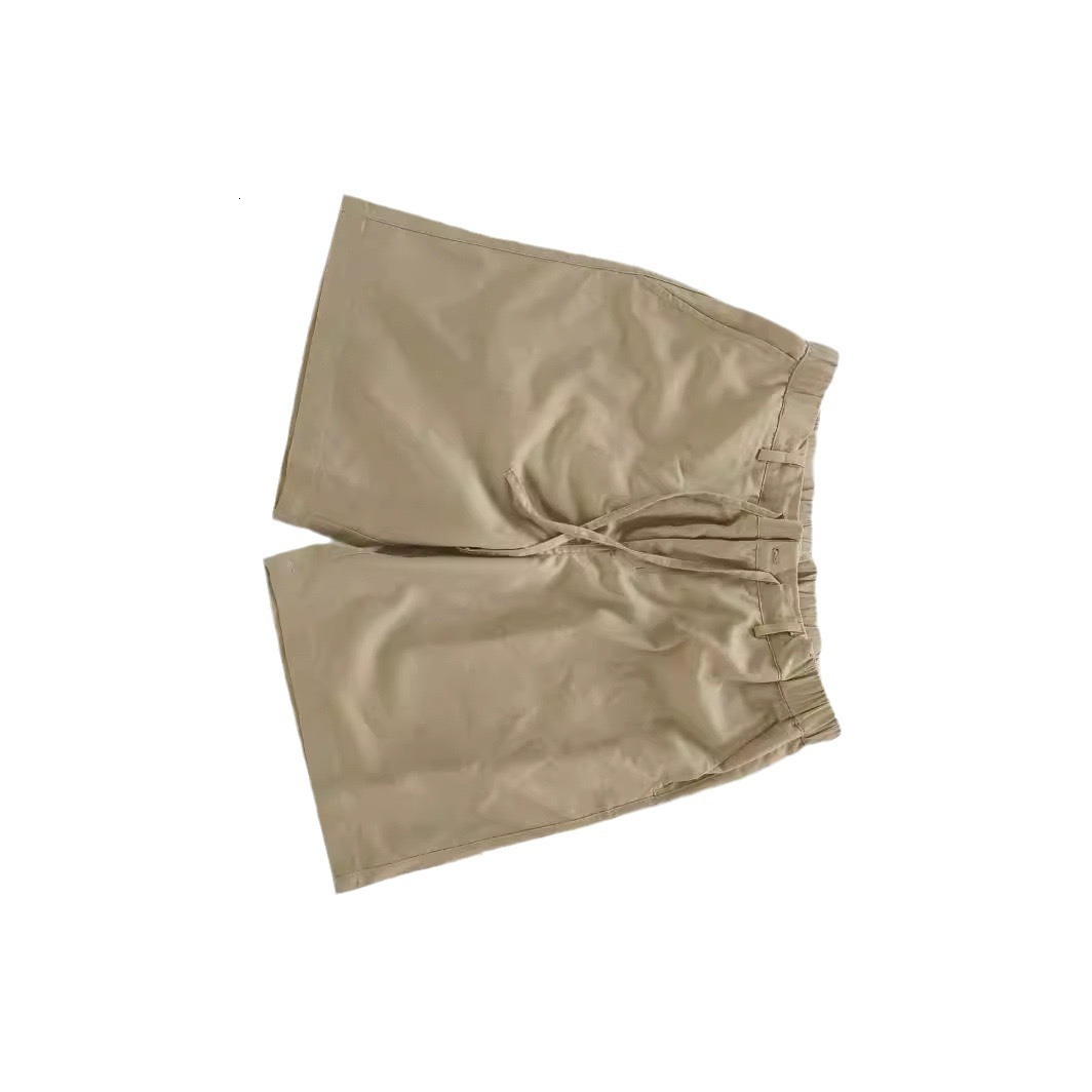 2025S Fashion Designer Summer Men S Drawstring Cotton Hemp Casual Work Clothes Five Quarter Shorts Breathable And Versatile