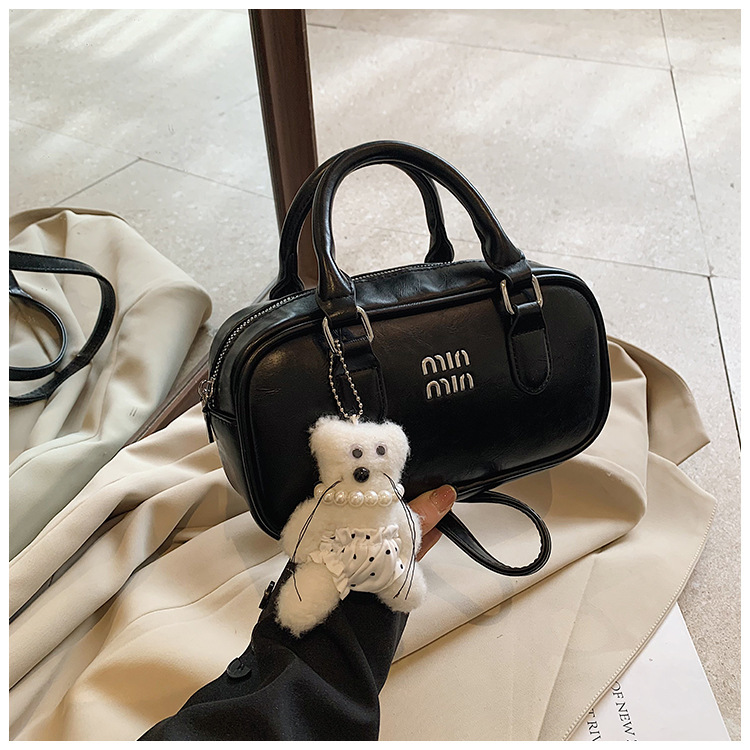 2025 vintage women's bag simple and popular western style and versatile single-shoulder crossbody bag niche vintage handheld bowling bag