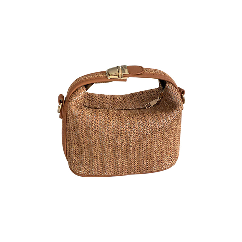 Grass woven small bag summer new casual women's hand bill shoulder crossbody bag 2025