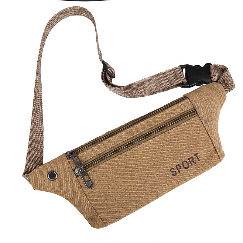 Men's waist pack canvas mobile phone crossbody bag Tools Mobile phone bag Sports cross Chest Bag Travel wallet 2025s hot