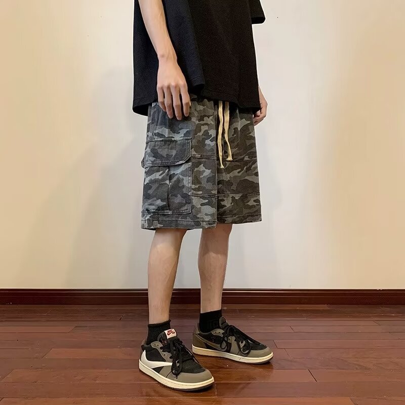 2025S Fashion Designer Camouflage Workwear Men S Summer Korean Style Trendy Brand Loose Five Quarter Pants Youth Versatile Casual Shorts
