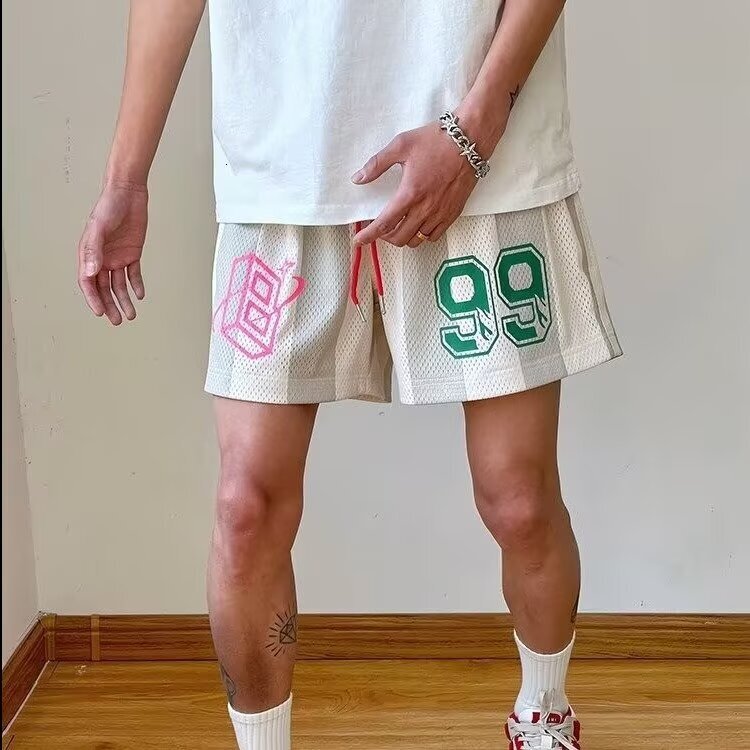 2025S Fashion Designer American High Street Personalized Men S Summer Trendy Brand Loose Casual Basketball Training Quick Drying Breathable Sports Sho