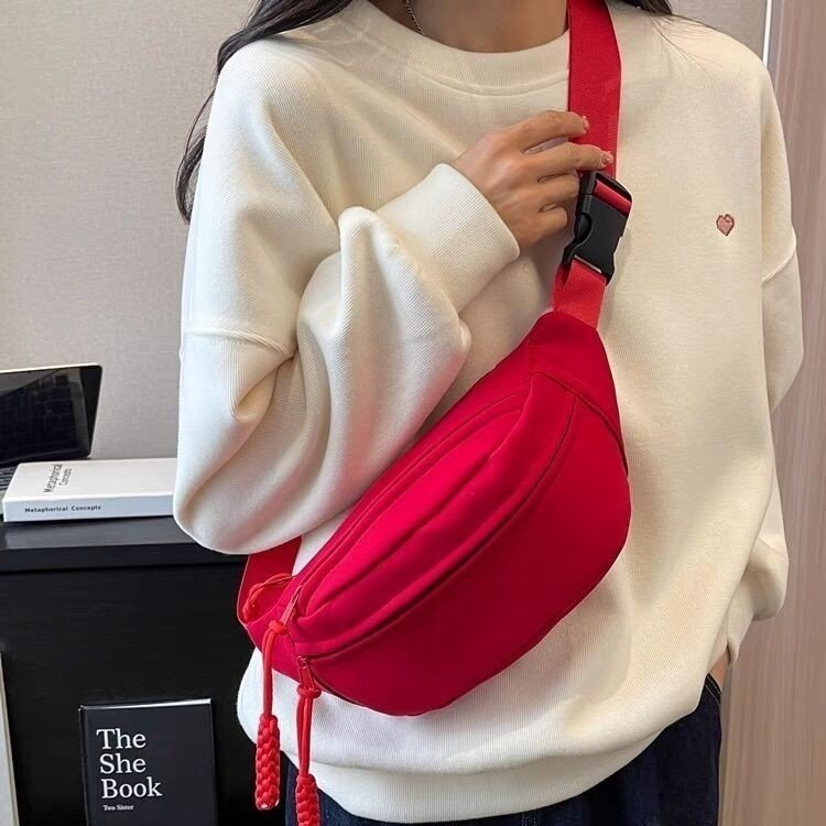 Simple nylon cloth small bag women's new texture single shoulder underarm chest bag crossbody small waist pack