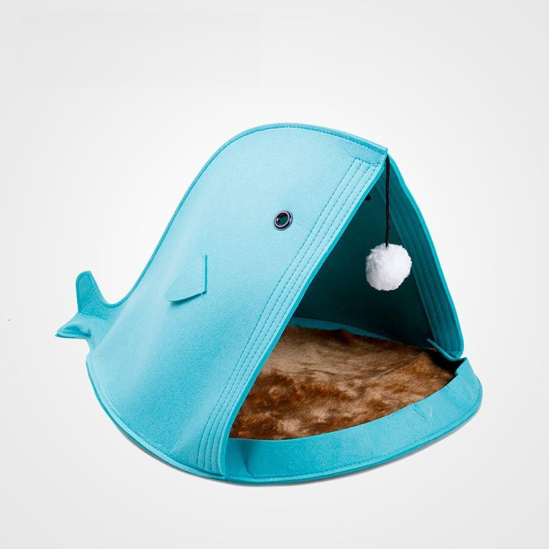 Cute shark felt pet litter New Cat litter Dog Litter Cat supplies Creative triangle deep sleep