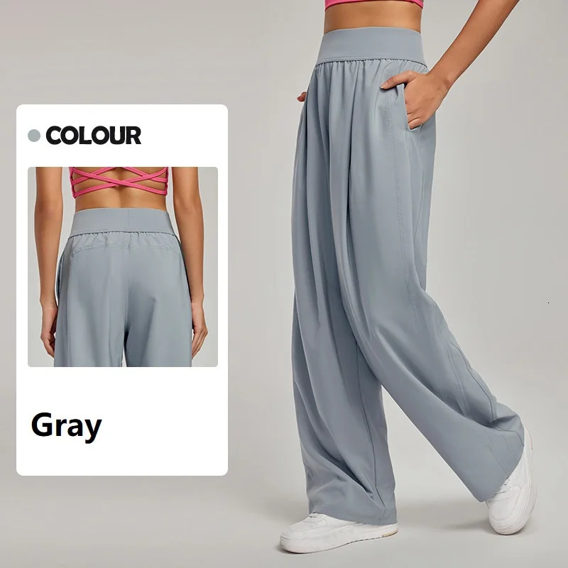 Spring and summer straight and wide leg pants for women high waisted weight loss sports leggings breathable and loose casual yoga pants 250320
