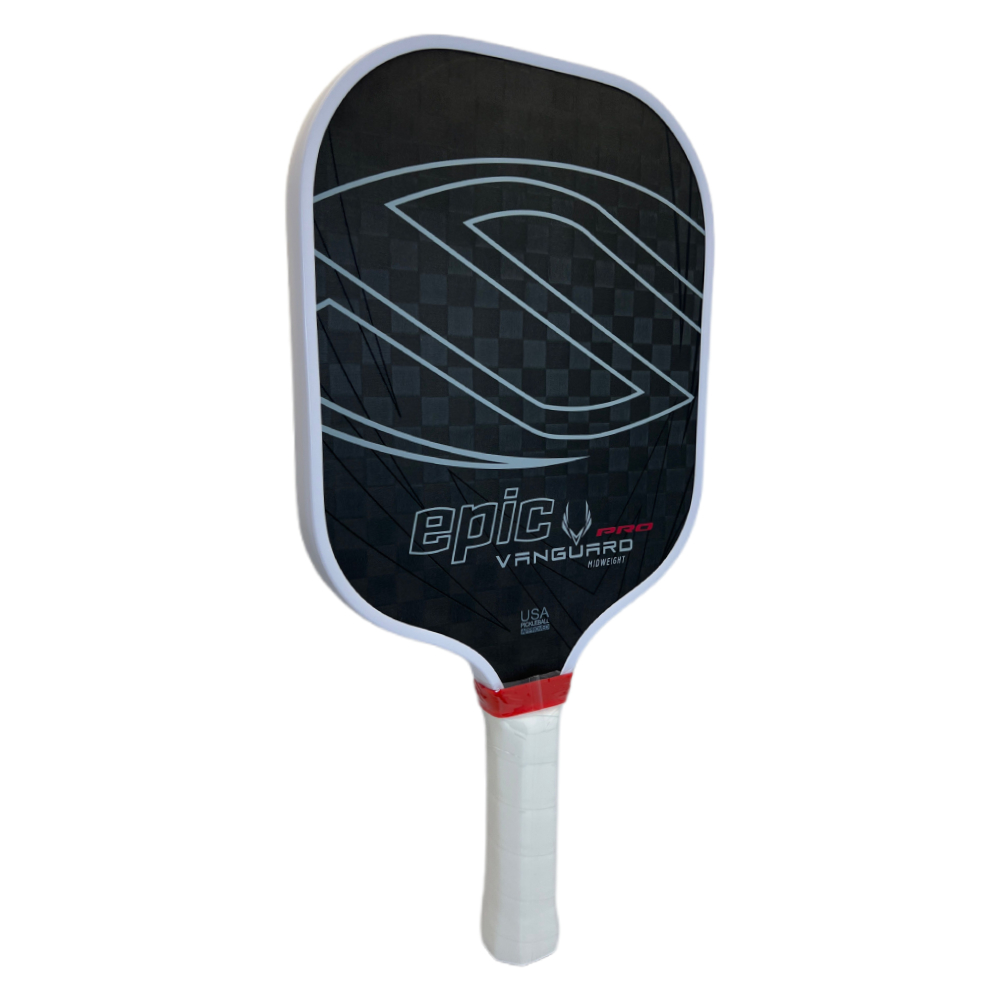 EPIC VANGUARD PRO 12K Raw Carbon Fiber Thermoformed Pickleball Paddle 16mm Polymer Honeycomb Core Increased power and control