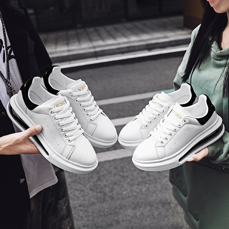 2025 new spring student unisex white sneakers Korean style trendy casual shoes full-palm air cushion sports sneakers