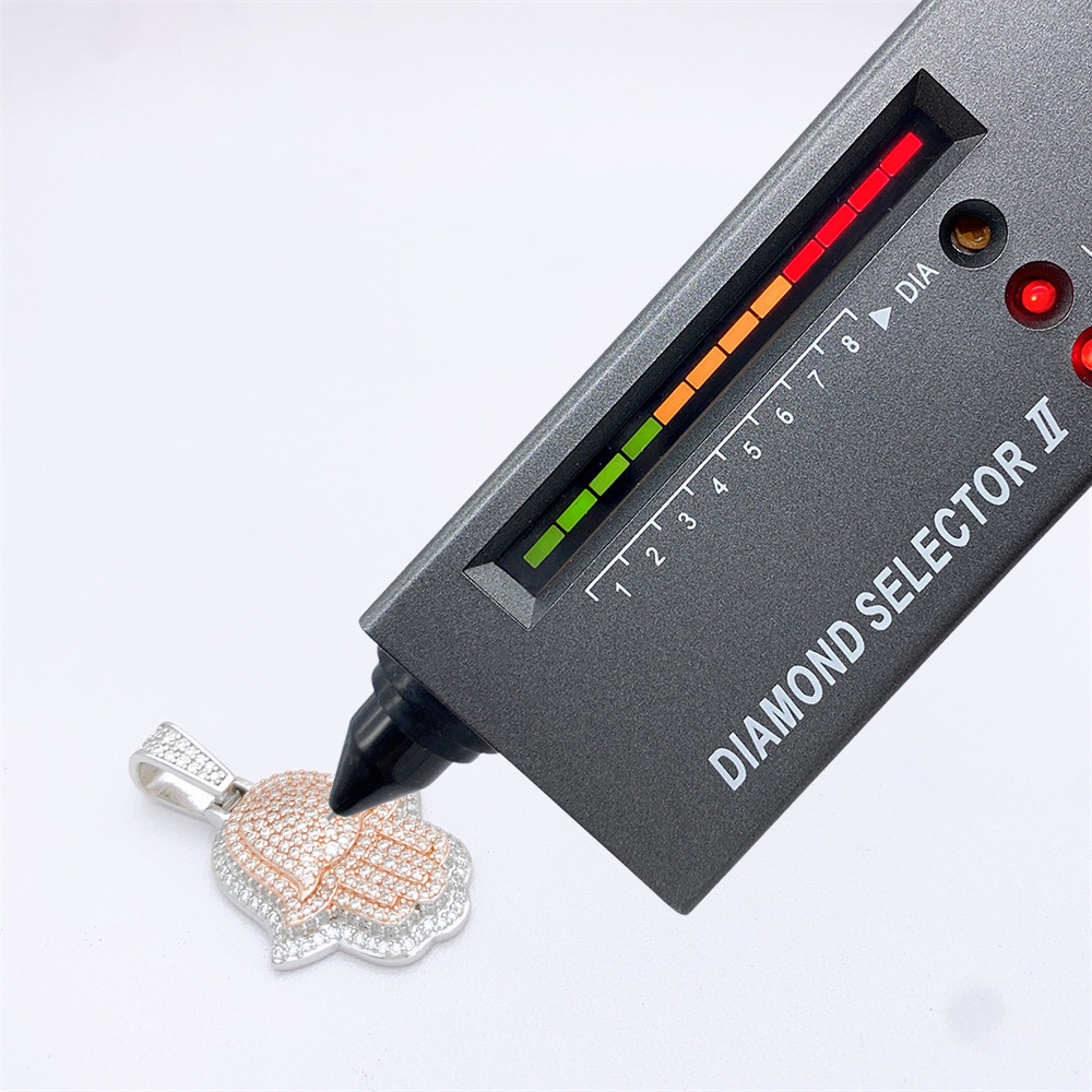 Hiphop Jewelry 925 Silver Moissanite Pendant Hiphop Two Color Palm Pendant Trendy