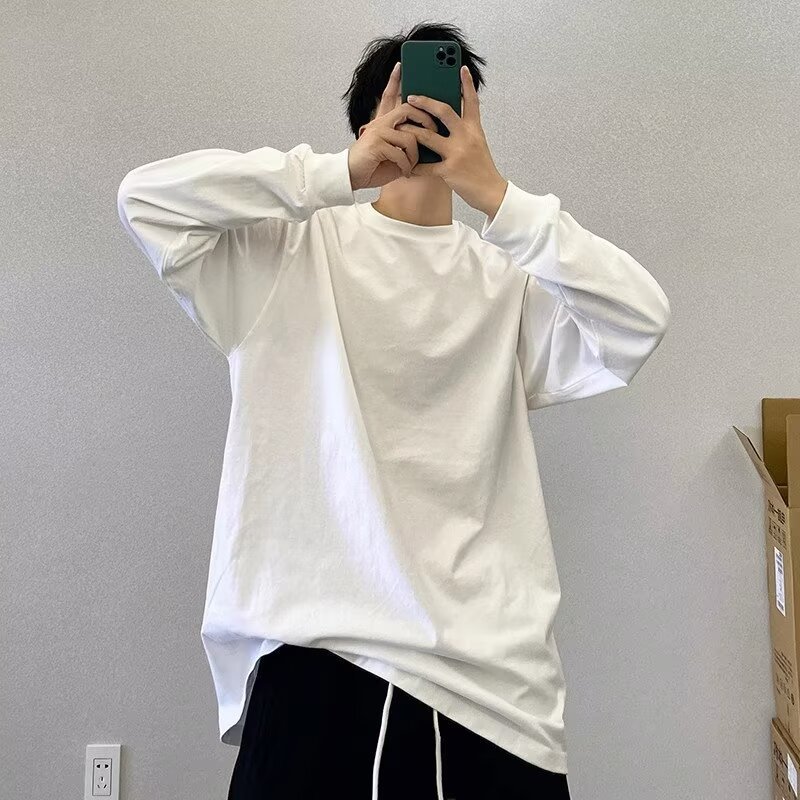 M10295 Spring and autumn new men's Korean style heavy lapel solid color sweatshirt