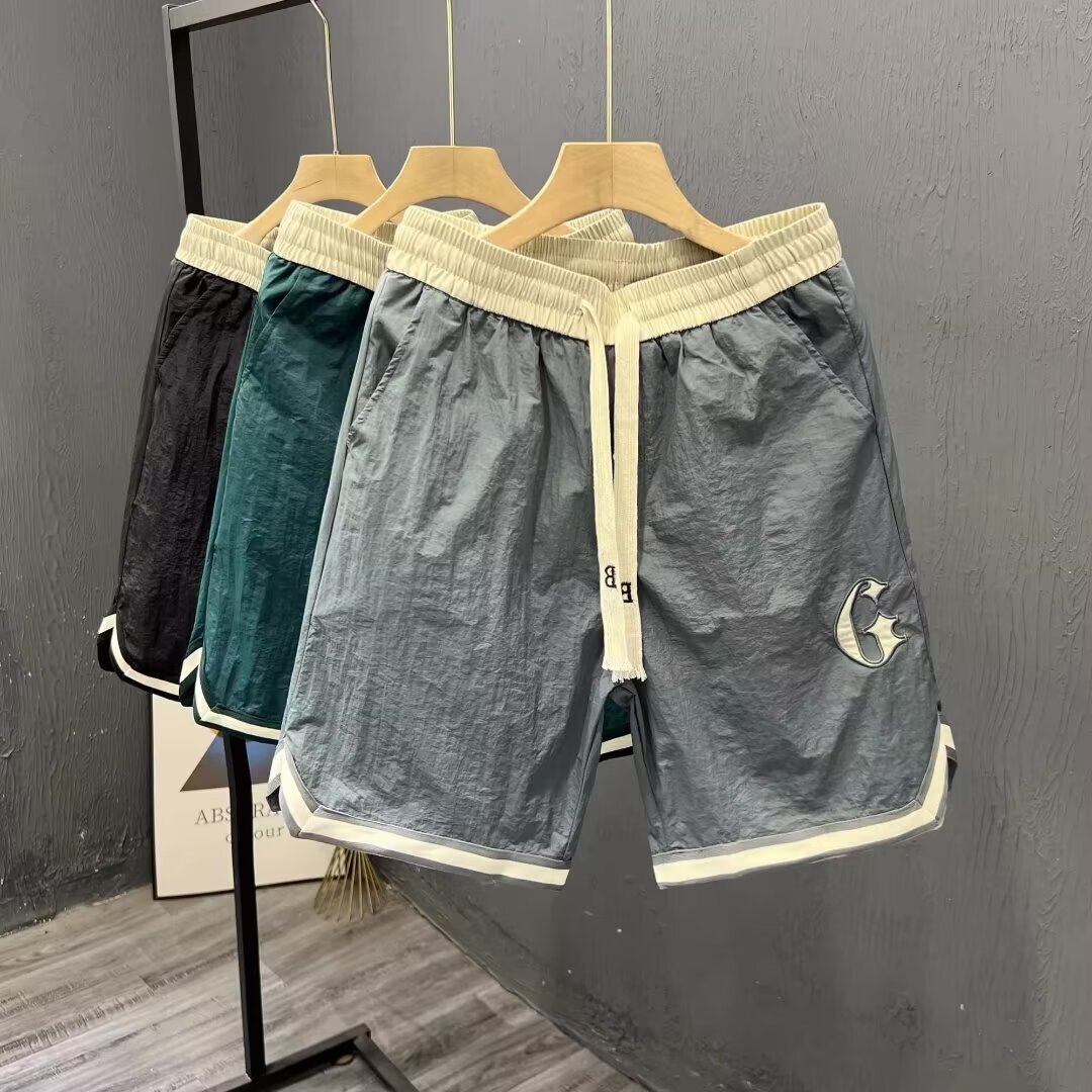 2025S Fashion Designer Teenagers Cropped In Summer Thin And Trendy Big Outerwear Trendy Brand Straight Leg Shorts For Men