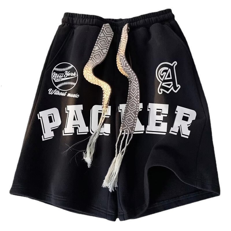 2025S Fashion Designer Extremely Trendy Brand Shorts For Men In Summer New Drawstring Jacquard Gothic Letter Printed Loose Casual Unisex Five Quarter 