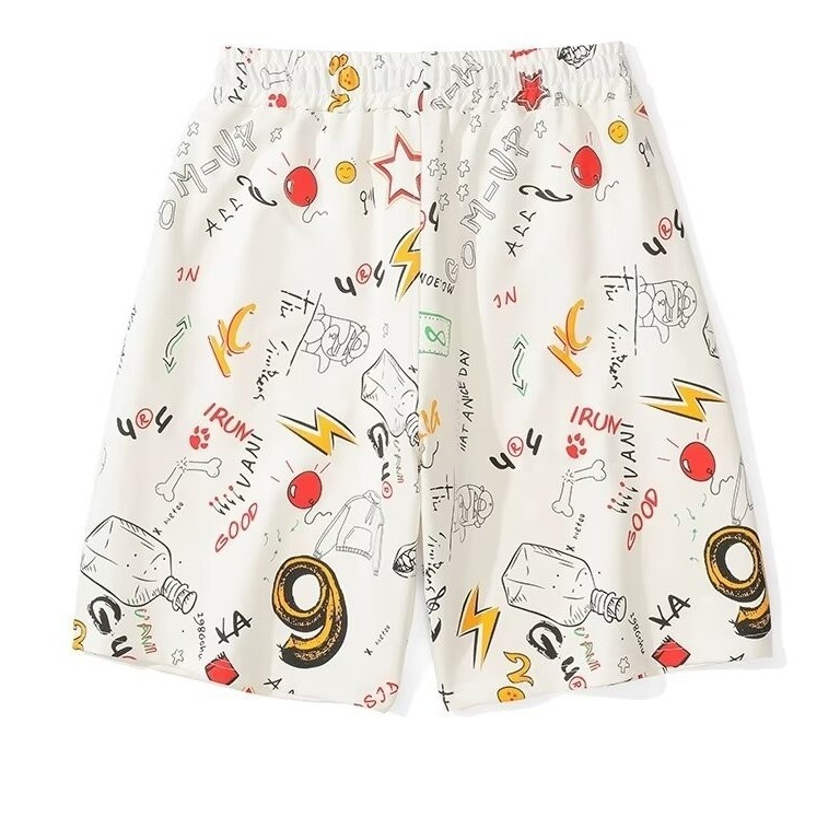 2025S Fashion Designer Summer High End Colorful Fashionable Light Luxury Youth Shorts For Men Trendy And Versatile Broken Hole Loose Casual Pentagram 