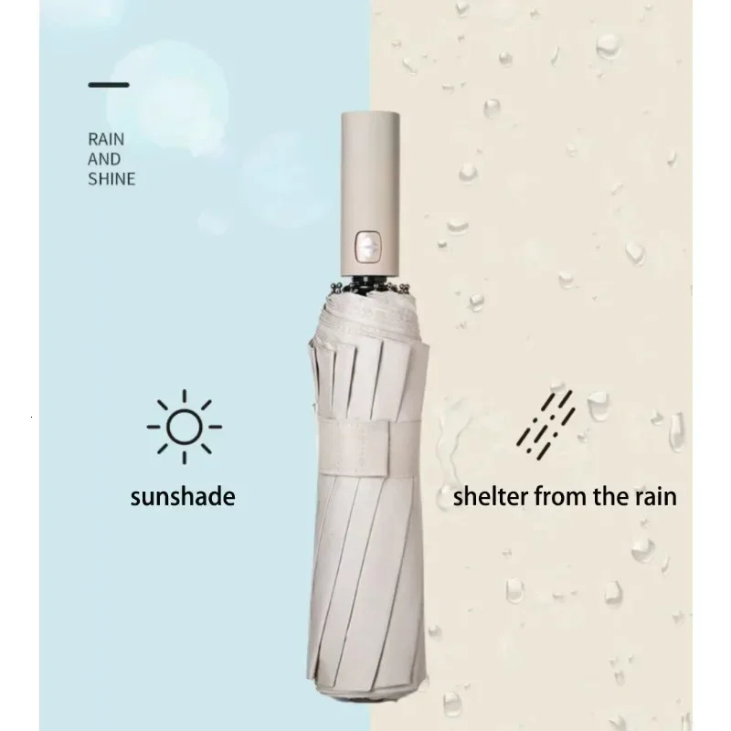 UPF50 Windproof Umbrella Women/Men Auto UV Protection Parasol - Heavy Duty Compact Travel Business Wind-Resistant Sun Umbrellas 250322