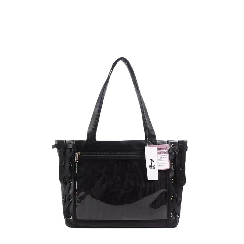 2025S Fashion Designer Japanese Wego Ribbon New Large Capacity Comic Pain Portable Tote Transparent Anime Women S Bag