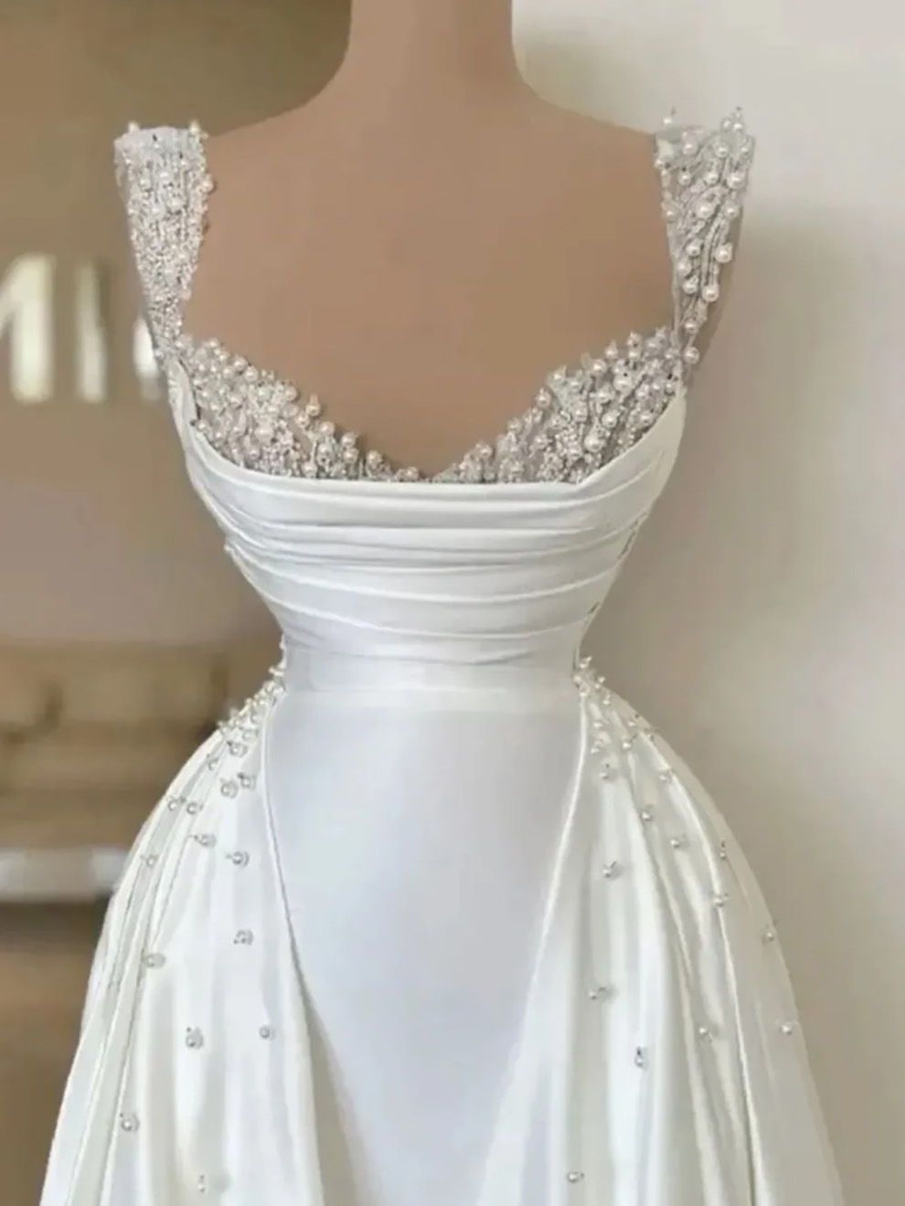 Prom Dresses Party Evening Gown Formal Mermaid Sweetheart Sleeveless Satin White Ivory Custom Plus Size Zipper Lace Up New Pearls