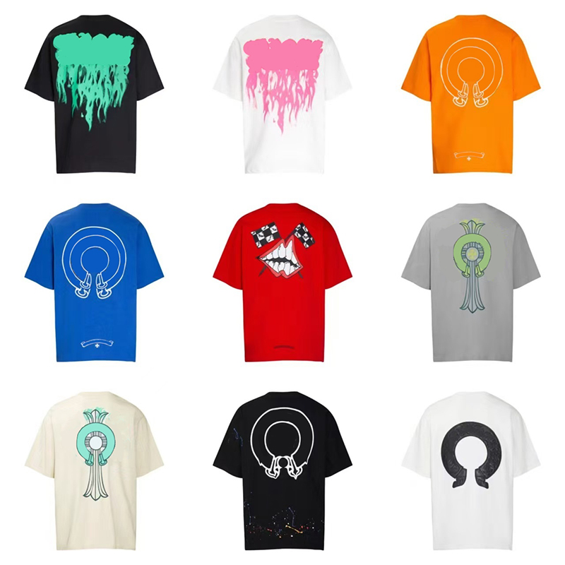 chrome shirt designer Mens T Shirt Set Summer Designer Set Fashion Holiday Couple Printing shirt fashion tees womens tops cotton washed tee