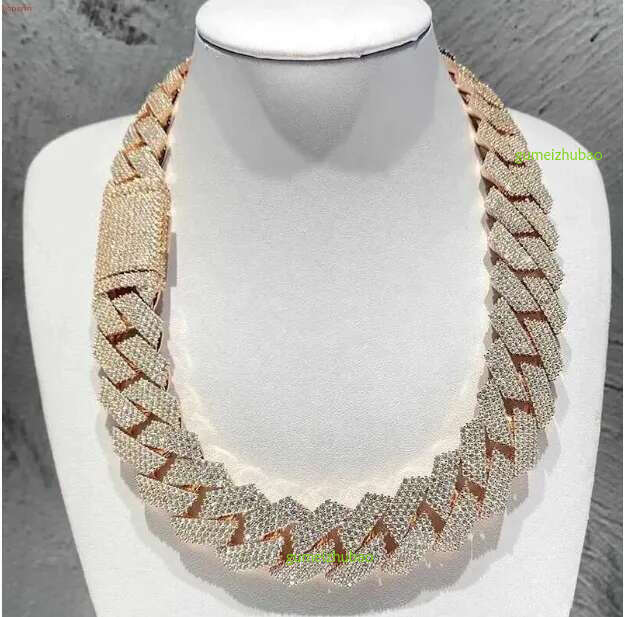 15mm VVS Moissanite platinum gold Rose Gold plated Sterg Sier Cuban Necklace jewellery3