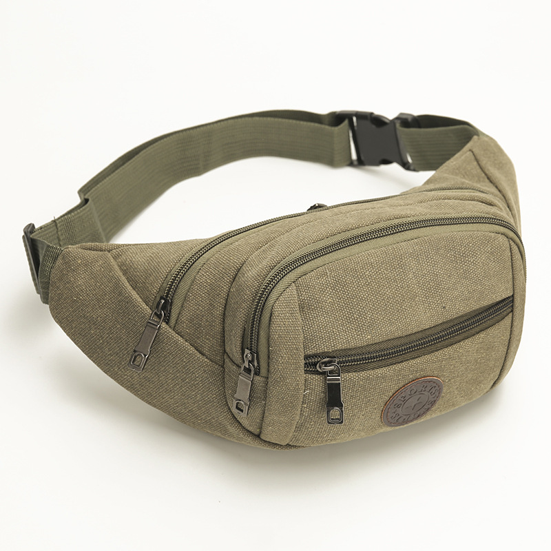 Men's waist pack canvas mobile phone crossbody bag Tools Mobile phone bag Sports cross Chest Bag Travel wallet 2025