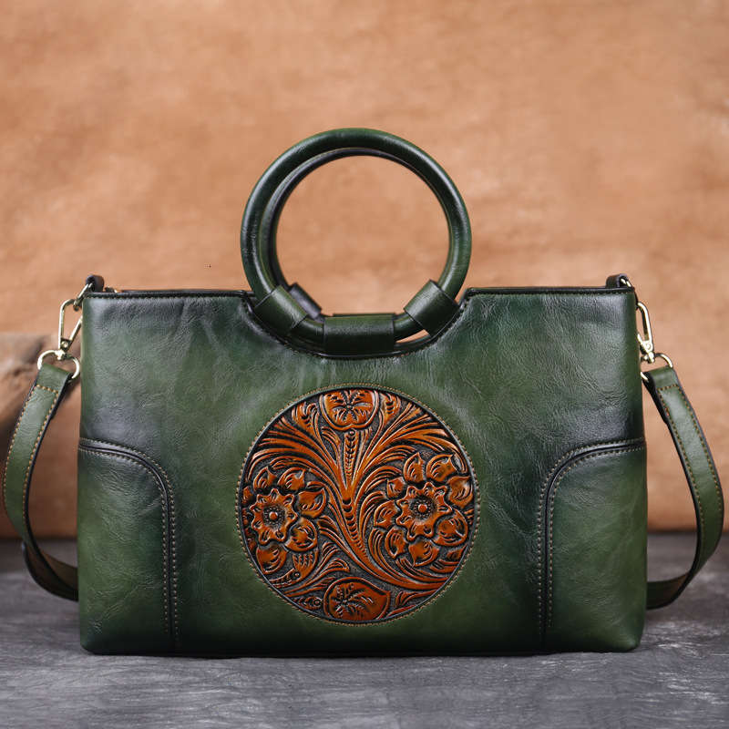 2025S Fashion Designer Fashionable PU Women Emed Handbag Contrast Color Temperament Mom S Literary And National Style Small Square Bag