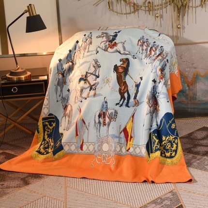 Designer four seasons general light luxury retro lunch airplane cover blanket multi functional